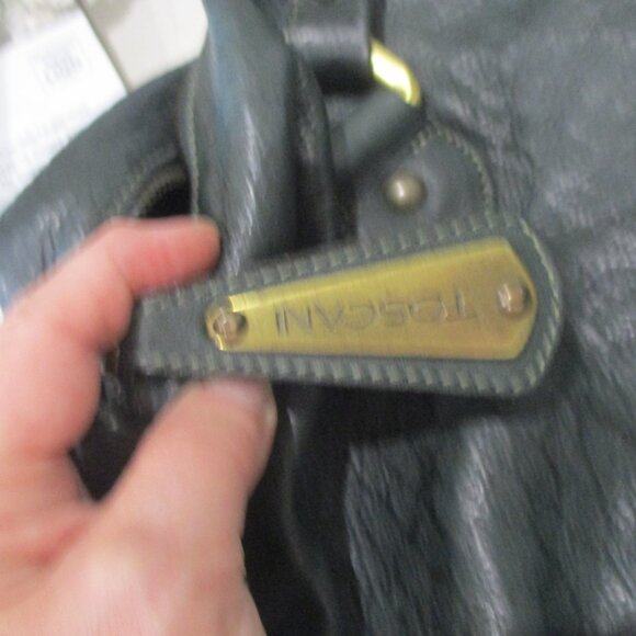 Toscani Hunter forest Green Leather satchel purse Italy - Picture 4 of 11